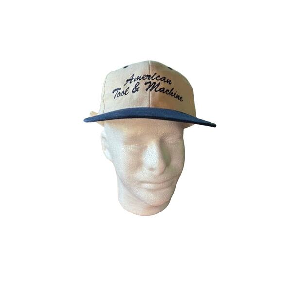 Vintage vtg hat snapback dad cap trucker American Tool and Machine gray and blue - Picture 1 of 5